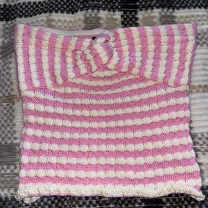 Forever 21 Pink and White Cowl Neck Sweater